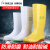平底白色雨鞋男女厂工作卫生靴养殖场畜牧黄色水鞋水靴可定制 白色绿底平底高筒 标准码 44