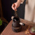 山头林村蜡烛紫砂煮茶炉 创意紫砂朱泥烤茶壶煮茶器具家用蜡烛温茶炉煮茶 螺纹煮水壶(黑色) .