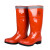 3531高筒雨鞋609带反光环卫靴清洁工高帮雨靴劳保防水工作鞋 橙色 37