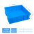 DYQT加厚正方形周转箱塑料零件盒收纳正方型塑料箱收纳盒 单格蓝色325x295x140mm