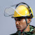 透明防护面罩安全帽面屏电焊打磨防冲击耐高温防飞溅安全防尘面具 黄色安全帽+黑色PC面屏2mm加厚(电焊)