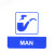 谋福（CNMF）亚克力标志门贴 店铺玻璃门指示标识牌 温馨提示拍 （蓝白色 烟斗MAN）8993