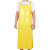  工品星 水产防水防油防污围裙通用耐酸碱耐油加大加厚PU带套袖皮围裙围腰 黄色 围裙+套袖 