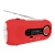 鸣固 SOS防灾应急太阳能手摇发电天气收音机 5LED手电筒4档变焦Type-C红色