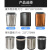 不锈钢垃圾桶无盖压圈方形直投厨房客厅房间商场卫生间果皮箱 黑钛10升（246*198*362mm)