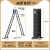 比力多功能折叠梯子加厚铝合金人字梯伸缩升降工程梯便携楼梯 德标黑色5.0mm 直梯9.2米