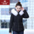 俞兆林棉服女2023冬季新款修身显瘦大毛领可拆卸帽子小个子棉衣棉袄短款 桔红色 L 80-100