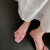 CAT AI TATA包头凉鞋女2024年新款羊皮花朵扣带方头低跟鞋子女夏单鞋外穿精致 米白色 33