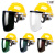 配安全帽式支架面屏面罩防护冲击头戴式焊帽电焊工专用烧氩弧焊接 支架+灰屏