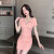蕾菡芮女装夏季衣服显瘦性感法式连衣裙2024新款包臀裙子技师工作服 橘粉色 S