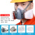 LISM7502全脸防毒面具防有毒气体活性炭喷漆专用全面罩化工农药电焊防 白色面具7件套+20片T型棉