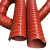 高温风管红色矽胶300度50硫化热风管高温软管耐高温钢丝管通风管定制智芊宇 内径406mm/4米