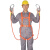 五点式高空安全带双背式全身安全绳建筑工地户外作业防坠安全绳套装 国标双小钩2米 半身式