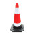 交通高反光橡胶路锥雪糕筒 道路施工圆锥pvc路障方锥警示桶黄黑红 45CM高橡胶雪糕筒1.6斤