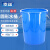幸蕴 大号塑料圆桶 圆形收纳桶 大容量酒店厨房垃圾桶储水桶 蓝色无盖160L