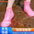 德岐 硅胶雨鞋套 防滑加厚 男女成人雨具户外耐磨防水 红色 XXL(43-45码) 