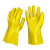 PVC浸塑全胶手套劳保耐磨工作浸胶加长加厚防水防油耐酸碱工业橡 黄色 5双(长27厘米) L