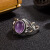 浦边紫水晶戒指女欧美高级感复古玛瑙戒指环时尚首饰品 美码6号