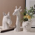 卞伶陶瓷白色花器摆件装饰品欧式感花瓶贝汉美简约跨境家居 动物花器斑马