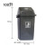 舒弗  户外塑料摇盖式 大号方形弹盖 商场小区公共环卫垃圾桶  58L加厚带盖  单位：个