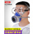 LISM防毒面具口罩喷漆专用化工气体防护面罩活性炭防甲醛防毒气过滤棉 四号面具1套 硅胶舒适