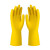 加厚耐用工业橡胶皮耐磨牛筋乳胶家务立帮手手套洗衣洗碗劳保防水 黄色 S