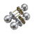美拉五金三杆式球形锁塑钢门卫生间浴室门锁三杆锁球型铝合金定制 门厚5-7cm（银色）不带钥匙 