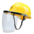 配安全帽式电焊面罩防飞溅冲击切割防烤脸护脸面具头盔安全帽子 支架+白屏+安全帽(黄)