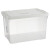 谋福 防水防潮塑料箱透明储物箱加厚大号整理箱（透明箱子白色盖子100#）