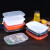 长方形欧式2000ml一次性餐盒加厚塑料美式外卖打包饭盒快餐便当盒 美式长方盒1000ml橙色50套