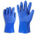 侧至柒耐油耐酸碱防水工业 加厚棉毛浸塑手套橡胶 贴合手部防护手套 佳护蓝色磨砂10双价格 均码