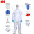 3M防护服连体带帽隔离防尘防液体喷溅化学隔离服欧标CE标准背部透气款白色4535 XL*1套