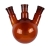 棕色三口烧瓶 反应瓶 标准口25/50/100/150/250/500/1000/2000/3000 25ml*19*3