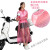 带袖连衣裙雨衣踏板电动车旅游韩国时尚成人徒步有袖步行雨衣雨裙 粉红色(波点) L