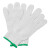 稳斯坦 WF127 劳保纱线手套 棉纱手套耐磨防滑防护作业工作手套本白 (6双装)4号绿边