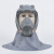 HKFZ6800防毒面具头罩打磨装修喷漆专用防粉尘油烟护脸防毒防尘面罩 头罩配圆形防尘盒 中