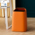 无盖垃圾桶客厅高颜值卧室厨房卫生间简约北欧商用办公室 10L橘色+3卷抽绳垃圾袋