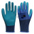 12双劳保N518耐磨防滑浸胶涂胶防护干活塑胶户外胶皮手套 N529 蓝色  12双 L