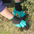 带爪子挖土手套浸胶种菜农用刨坑种植园艺干农活乳胶防刺劳保手套 绿色-左手带爪(左撇子) 3双超值装