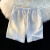 DICIFY大童短裤男12-15岁夏季华夫格小众设计感休闲美式篮球复古五分裤 白色 L