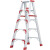 铝合金人字梯家用加厚折叠伸缩梯子小人字梯室内合梯2米 家用款1.5米四步梯(红)