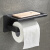 卫生间卷纸架不锈钢纸巾架洗手间手机置物架厕所手纸盒免打孔 B款黑色双纸巾架