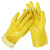 厚创 劳保胶手套浸胶工业橡胶棉毛手套磨砂防水防油耐酸碱全胶加厚浸塑防滑耐磨黄色
