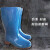 圣驰 高筒雨靴蓝色雨鞋耐油耐酸碱雨靴防汛雨靴防滑雨靴畜牧养殖雨靴 43