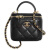 香奈儿（Chanel）经典Logo链条手柄 羊皮革 盒子包手提单肩斜挎包 小号 女款 黑色