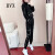 BVX运动套装女新款韩版百搭洋气卫衣秋冬女装时尚加绒加厚休闲两件套 黑色 S