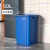YYN商用无盖垃圾桶大容量厨房卫生桶超大方形餐饮大号加大20L 60L蓝色正方形桶送垃圾袋