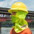 OIMG夏季防晒遮阳罩遮阳板大沿帽工地防晒神器 荧光绿遮阳帽