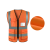 三茂反光安全背心定制logo建筑工地施工反光衣 针织布多口袋橘红色