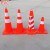70橡胶路锥pvc反光锥塑料2米连接杆交通防撞警示柱雪糕筒银行立柱 桔红色普通塑料立柱